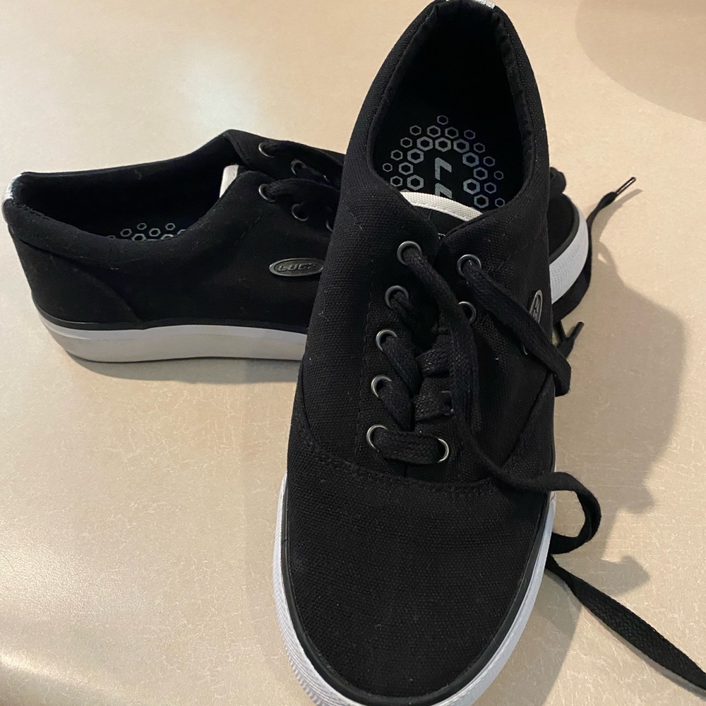 Lugz Black and White Canvas Sneakers
